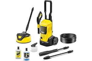 Kärcher Hidrolimpiadora K 4 FJ Home, presión: máx. 130 Bar, caudal: 420 l/h, Rendimiento de Superficie: 30 m²/h, Incl. Kit para el hogar y Boquilla de Espuma, Amarillo