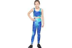 A2Z 4 Kids Girls Honeycomb Leggings Crop Top Vest Bottoms Waffle Gym Dance Yoga Exercise High Waist Set Age 5 6 7 8 9 10 11 12 13