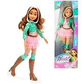 Winx - Flora bebek, Fashion Doll 27 cm boyunda, tamamen hareketli, yeni animasyon serisindeki gibi elbise, 3 yaşından b&uuml;y&uuml;k &ccedil;
