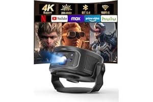 Magcubic Android 14 Proyector Portatil, 260 ANSI Wi-Fi 6 y Bluetooth 5.4,Proyector 4k Corrección Trapezoidal Automática y Enfoque Manual, Projector Libre de 360° más 35° para Exterior Cine Jardin