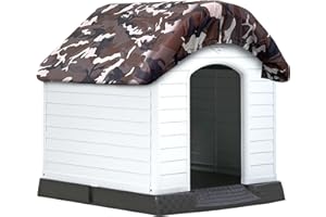 Calvana Rain Proof Dog Kennel Cover Pet Kennel Covers Indoor Outdoor Windproof Rainproof and Waterproof Dog House Covers for 413L（55" L X 45" W