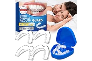 NACERLARY 4 Piezas Férulas Descarga Bruxismo,Dispositivos Anti Ronquidos para Detener Los Ronquidos,Mejora La Férula para Roncar,dejar de rechinar los dientes,Mejora la Del Sueño y Reutilizable