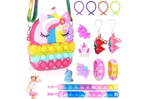 Ainiv Fidget Toys Pack - Unicorn Pop Fidget Bag Toys, Sensory Toys for Age 3-12, Stress Relief for Adults & Kids (Colorful)