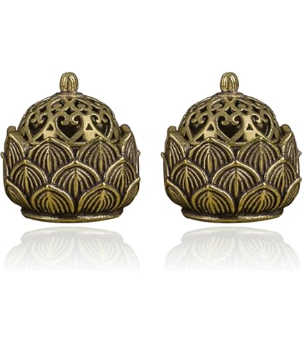 2 stuks wierookkegelhouders, vintage wierookbranders, mini-wierookbrander, lotus, wierookbrander met deksel, voor woondecoratie, kantoor, theehuis, café, yogastudio