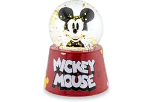 SILVER BUFFALO Disney Mickey Mouse - Mini globo de nieve iluminado para adultos con purpurina | 2.75 pulgadas de alto