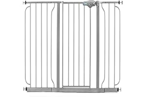 Regalo Easy Step 124cm Extra Wide Baby Gate, Platinum, Includes 10cm and 30.5cm Extension Kit, 4 Pack of Pressure Mount Kit and 4 Pack of Wall Mount Kit, fits 29" - 48" wide, 30" high
