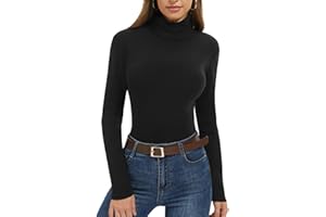 AMIYOYO Pullover Damen Rollkragenpullover Baumwolle Rollkragenshirt Lang Thermo Strick Pullover Elegant Kuscheliger Turtleneck Langarmshirt für Herbst Winter