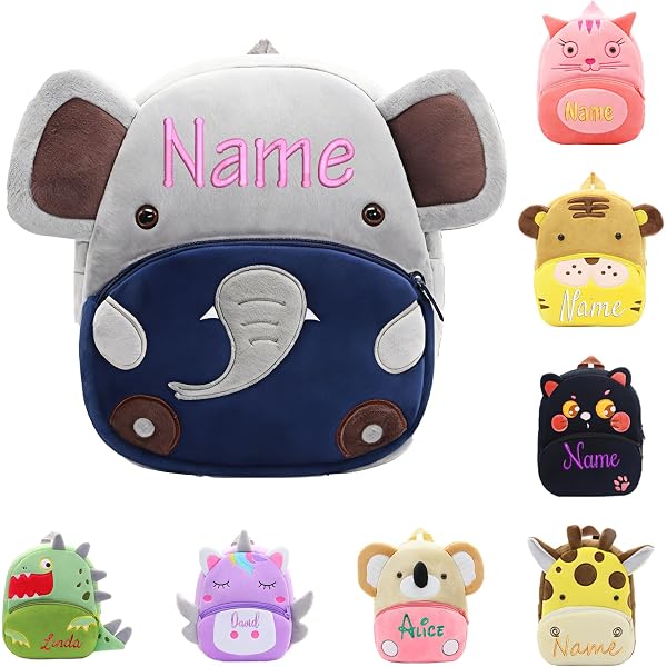 Zaino per Bambini Asilo Nido Borsa per Asilo Nido per Ragazzi e Ragazze Simpatico Zaino per Scuola Asilo 3D Animale Morbido Peluche Zainetto per Bambini per Uso Quotidiano all'Aperto da 3 a