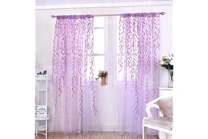 BOENTA Cortina habitacion Cortinas Baratas Cortinas Transparentes para Ventanas Cortinas para Ventanas para Sala de Estar Cortinas Cortinas de la habitación 100X200,Purple