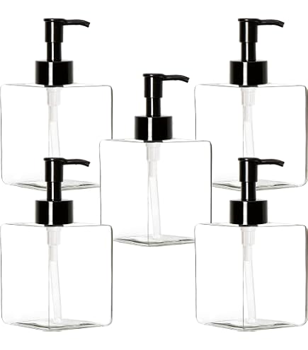 Youngever 7er-Set Pumpflaschen 118 Ml – Transparent, BPA-frei, Mit Schwarzer Pumpe, Für Creme & Seife