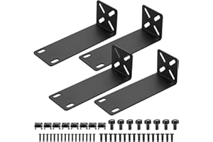 LIYIJIKEJI Rack Mount Kit, verstellbare 14-30mm Rack Halterung, 19 Zoll Switch Halterung, Rack Ohren kompatibel mit Netgear TRENDnet Cisco D-Link HP, Befestigung von 7,9 Zoll Breiten bis 19 Zoll Geräten (143mm)