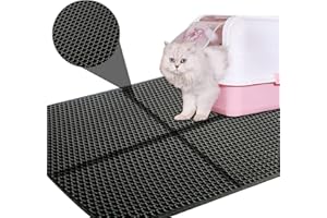 Katzenstreu Matt, Unipampa Groß Katzenklo Unterleger Streuweg Matte, Katzenklo Matte, Eva Doppelte Schichte wasserdichte Katzenklo Unterlage, Doppelte Schichte Entwurf Bienenwabe Matte 70X55cm