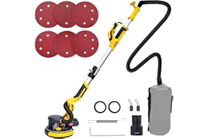 HYCHIKA giraffslipmaskin med fläkt, expanderbart hopfällbart handtag, väggslipmaskin med LED-ljus, 6 hastigheter med variabel