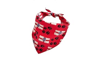 DOD.I_BOUTIQUE New Dogs Bandana Football Flag Paws Euro Paws Adjustable Triangle Dog Scarf RED ACCESSORY UK (Scarf Red flag Small)