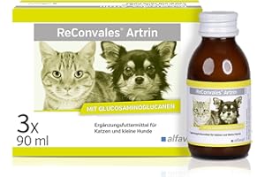 ‎ALFAVET alfavet ReConvales Artrin, Tonikum 3x90ml, für Knochen und Gelenke von Katze und Hund, Nahrungsergänzung mit Omega-3-Fettsäuren