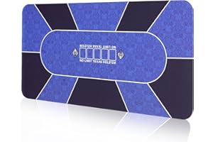 FURUISEN Pokermatte 180 x 90 cm, Professionelle Texas Holdem Poker Matte Pokerteppich Inklusive Tragetasche für bis zu 8 Spieler