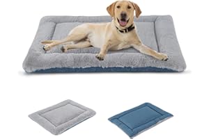 IEUUMLER Colchoneta para Perros y Gatos Cama, Cojín para Mascotas Suave cálido Lavable y Duradero de Doble Uso, Colchón para Perros Grandes y Medianos FC014 (S(60 * 45cm), Gris y Azul)