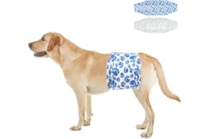 Dono Jednorazowe pieluchy dla psów męskie, 60 szt., wskaźnik wilgotności, opaski dla psów męskich, opaski na brzuch dla psów, super chłonne, szczelne, nietrzymanie moczu, nadmierne oddawanie moczu