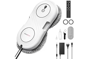 Robofun Robot Laveur de Vitre 7000Pa avec Moteur à Turbine, Ultra-Fin 63 mm, Nettoyage Double Hélice, Détection des Bords, 3 Modes de Nettoyage, pour Tous Types de Fenêtres
