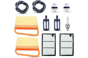 AUMEL Air Pre Filter Cleaner with Fuel Filter Line Spark Plug Kit Fit Stihl TS410 TS420 Lawn Mower Replace 4238-140-1800 4238 140 4401 42381410300B