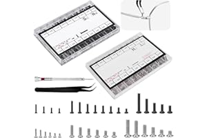 DBUWQIPS 1000 Piezas Tornillos Gafas Tornillos M2 Tiny Micro Kit de Tornillos de Reparación Kit de Surtido de Tornillos Pequeños Tornillos Pequeños de Repuesto para Relojes Ordenadores y Gafas