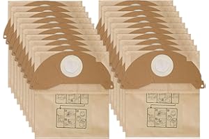 BIHARNT 20 KFI 222 Sacs Filtre Remplacement pour Aspirateur Karcher WD2 MV2 WD 2.200 WD2250 A2004 A2054 A2099, 6.904-322.0