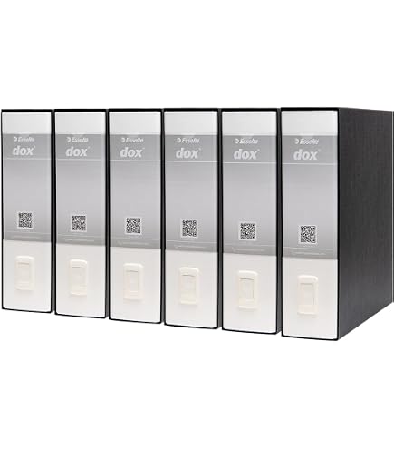 Raccoglitori A Leva Esselte Dox 1 - Formato Commerciale A4, Bianco, Confezione Da 6 Pezzi, Per Archiviazione Professionale