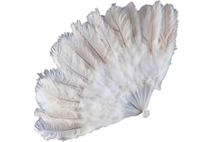 Carnival Toys 8562, Ventaglio Gigante In Piume Di Struzzo, Bianco, 100 cm