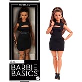 Mattel Barbie Basics Model 05 koleksiyona uygun bebek, siyah mini elbisesi, topuklu ayakkabılarıyla eklemleri b&uuml;k&uuml;lebilen, ka