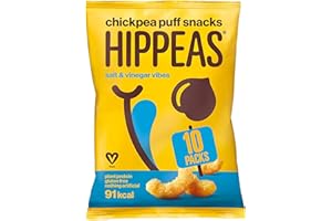 HIPPEAS Salt & Vinegar Chickpea Puff Vegan Crisps Multipack | 10 x 78g Sharing Bags | Plant Based, Source of Protein, Free from Gluten & Artificial Flavours | Light & Crunchy - 91 calories per serving