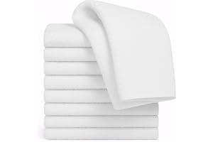 Dudu N Girlie Soft Terry Towelling Nappies 100% Ring Spun Cotton – 6 Pack 60x60cm Reusable Washable Cloths, Absorbent Wipes & Flannels, Supreme Quality Essentials for Newborn Care (White)