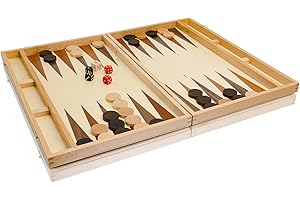 Master of Chess Classic Backgammon Jeu de Plateau en Bois en Cassette de hêtre (40 x 50)