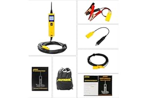 QPKING Testeurs de circuits électriques, testeur de circuits automobiles BT-260, testeur de circuits de systèmeAUTOOLs électriques avec lampe de poche LED, multilingue pour véhicules 6 V/12 V/24 V