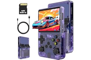 XIFANHO R36S Retro Handheld Game Console 128G - 3.5“ IPS Bildschirm mit 20000+ Classic Games Tragbarer Pocket Video Game Player Open Source Linux OS mit 3200mAh Batterie(Lila)