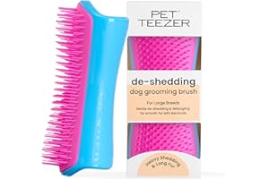 Tangle Teezer | Pet Teezer | dwupoziomowa szczotka do odrzucania i pielęgnacji dla psów, delikatne zęby polimerowe, idealna dla ras podwójnie powlekanych, ergonomiczna i łatwa do czyszczenia,