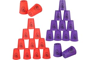 yeesport 24-Teilige Sport-Stapelbecher, Geschwindigkeitstrainingsspiel für Kinder und Erwachsene, rasanter Spaß-Herausforderungswettbewerb, Reise-Partyspielzubehör, Lila + Orange