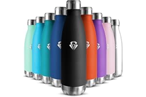 HONEYHOLLY Borraccia Termica Bambini 500ML, Senza BPA, Borraccia Bambini, Acciaio Inossidabile 18/8, Borracce Termiche, Bottiglia Termica A Prova di Perdite, Borraccia Acciaio Inox per Scuola, Ragazzi, Ragazze