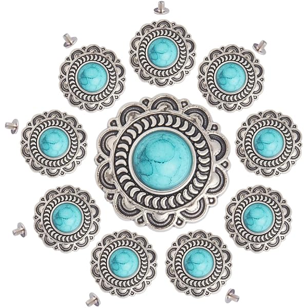 AHANDMAKER 20 Sets Decoratieve Schroef Terug Knoppen - 12mm Blauw Vintage Turquoise