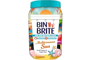 Bin Brite Bin Odour Neutraliser | Keeps Your Bins Fresh & Clean - Soaks Up Liquid, Eliminates Odours (Mediterranean Sun - 500g)