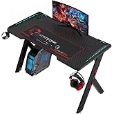 Gameon Hawksbill Serisi Rgb Akıcı Işıklı Oyun Masası (Boyut: 120-60-72 Cm), (800&times;300&times;3 mm - Fare Altlığı), Kulaklık Askısı ve