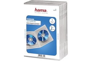 ‎HAMA Hama Podwójne etui na DVD (również pasujące do płyt CD i Blu-ray, z folią do wkładania covers) 5 sztuk, przezroczyste