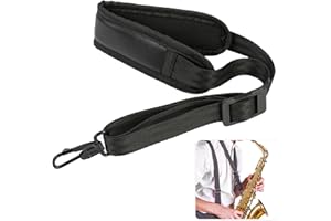LINGJIA Saxophone, Saxophone Strap, Alto Saxophone, Adjustable Shoulder Strap, Alto Saxophone Accessories, Playing Accessories for Soprano, Alto and Tenor Saxophones, for Men and Women, Adults and