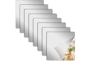 HXSYKJDM 8 sztuk samoprzylepnych luster samoprzylepnych, 20 × 20 cm, akrylowe lustro samoprzylepne, do łazienki, sypialni