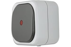 REV AquaTop, Kontrollschalter Feuchtraum IP44, einpolig, Aufputz, grau