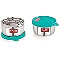 HAZEL Stainless Steel Kitchen Containers Set of 2 | Storage Box for Kitchen & Tiffin Boxes | Air Tight Containers for Storage with Leak Proof Lid, 250 ML Each
