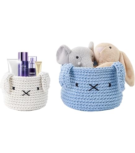 Panier Rangement Osier Et Tissu Coton-lin – Organisateur Bureau, étagère, Linge, Jouets, Déco Maison