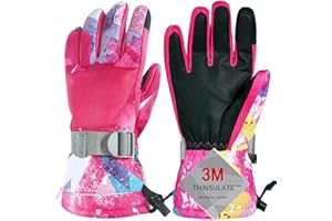 ODTMGER Rękawice narciarskie, zimowe rękawiczki zimowe, wodoodporne rękawice narciarskie, ciepłe i oddychające rękawice śniegowe, odpowiednie do sportów na świeżym powietrzu chłopców i dziewcząt w mroźną zimę