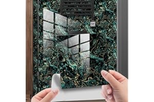 HORIWE Marble Tile Stickers for Kitchen Bathroom Backsplash Wall Thickening PVC Decal Sticker Adhesive Tile Art DIY Home Decor Waterproof Oil Proof 20pc 10x10cm Green