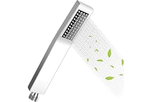 DABBOO Doccetta per Doccia Soffione Doccia Ad Alta Pressione A Risparmio Idrico In Acciaio Inossidabile 304 Soffione Doccia Rettangolare Con Ugello In Silicone Autopulente, Adatto per Il Bagno di Casa