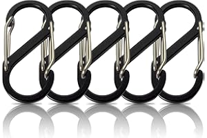 HOLESTO Zestaw 5 mini karabińczyków, karabińczyk, breloczki do kluczy, karabińczyk z podwójnym otworem, mini karabińczyk, zestaw 5 sztuk